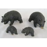 4 Black Forest style bear figures (2 af)