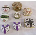 Selection of trinket pots and lidded pots inc Royal Crown Derby