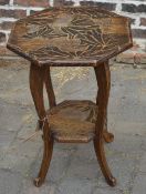 Early 20th century carved octagonal occasional table