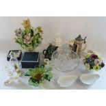 Assorted ceramics and glassware inc Wade and Royal Worcester
