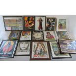 15 framed small film style posters mainly James Bond