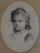 Charcoal portrait of a young girl