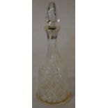 Silver collared glass decanter