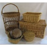 Large wicker basket and other wicker items