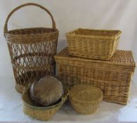 Large wicker basket and other wicker items