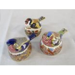 Royal Crown Derby paperweights of Nesting Chaffinch,
