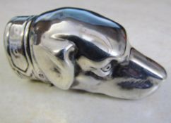 Silver vesta case in the shape of a dog's head marked 925 L 5 cm weight 1.