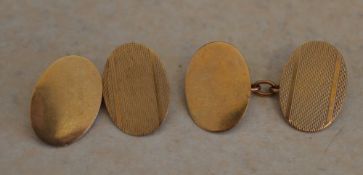 Pair of 9ct gold cufflinks, total approx weight 3.