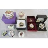 Assorted trinket boxes inc Royal Crown Derby & Royal Worcester