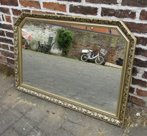 Gilt framed wall mirror 103 cm x 73 cm