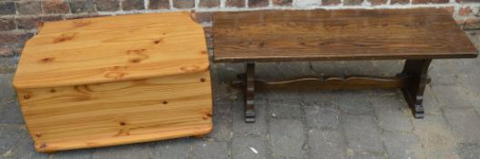 Pine blanket box & refectory style coffee table