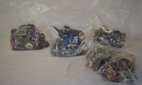 4 large mixed bags of costume jewellery