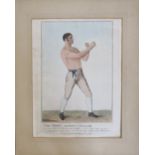 Hand coloured engraving of Thomas Spring (boxer) 1829 43 cm x 53 cm (size including frame)