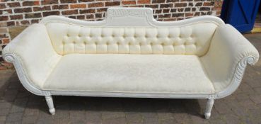 Button back scrolled settee