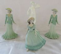 4 Coalport and Royal Worcester figurines - Bea monde Cassandra (2) and Angela and Vogue collection