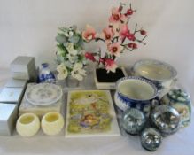 Various ceramics inc Royal Doulton, Peony flower arrangement,