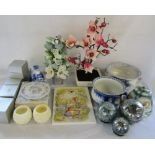 Various ceramics inc Royal Doulton, Peony flower arrangement,