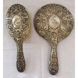 Silver hairbrush and mirror Chester 1909
