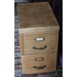 Wooden two drawer filing cabinet