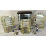 Ex shop stock - 4 small display cabinets & a pair of miniature portrait hangers