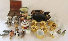 Various ceramics inc Royal Worcester and Royal Doulton, box brownie camera, draftman's box,