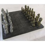 Chess board with chess pieces