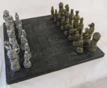 Chess board with chess pieces