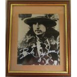 Framed signed photograph of Bob Dylan 29.