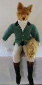 Large vintage House of Durham seated fox in huntsman outfit