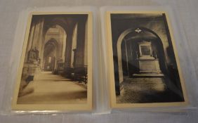 Small postcard album of mainly church interior/exterior scenes