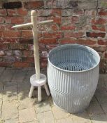 Galvanised dolly tub and posser