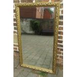 Gilt framed bevelled mirror 72 cm x 118 cm