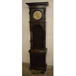 Late 19th century German oak longcase clock, C Jagermann Nachi,