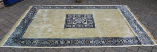 Large rug with a central medallion design,