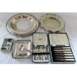 Various silver plate inc cased forks etc