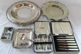 Various silver plate inc cased forks etc