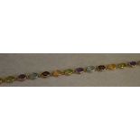 14ct gold bracelet set with semi precious gem stones, total approx weight 6.