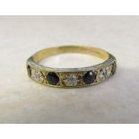9ct gold sapphire and diamond ring total weight 1.