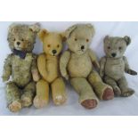 4 vintage teddy bears (af)