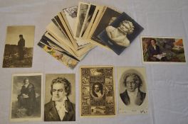 Quantity of Beethoven themed postcards,