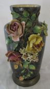 Late 19th / early 20th century applied high relief flower vase marked SD H 42.