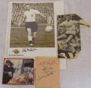 Football interest - Hand signed photograph of Sir Stanley Matthews 20 cm x 25 cm together with