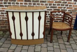 Chinese style cane seated chair & a retro drinks bar