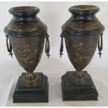 Pair of bronze vases / urns H 39 cm