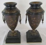 Pair of bronze vases / urns H 39 cm