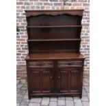 Oak dresser with linen fold panels L 115 cm H 178 cm