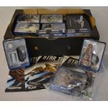 Various star trek magazines and collectable figures