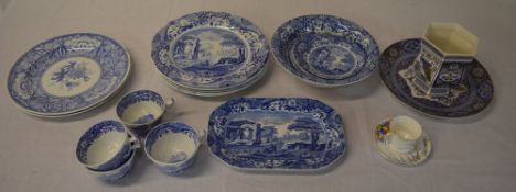 Various blue and white ceramics including Spode Italian