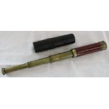 Cased T Harris & Son London 3 draw telescope