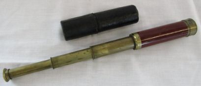 Cased T Harris & Son London 3 draw telescope